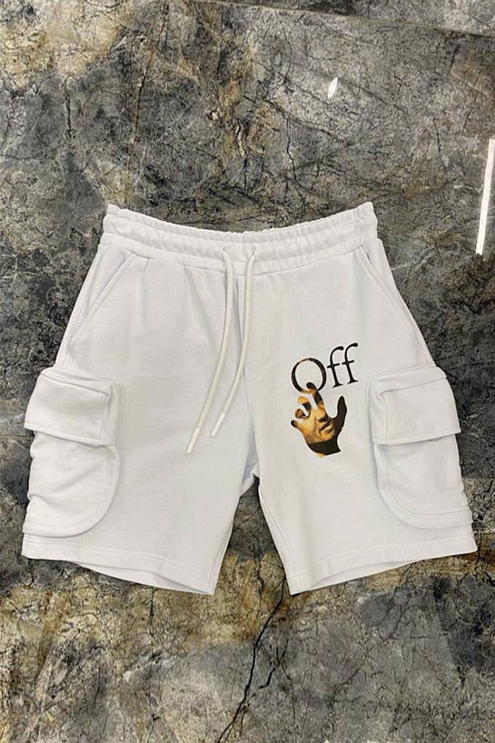 Мужские белые шорты Off-White Caravaggio Print
