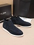 Замшевые лоферы с мехом Hugo Boss high-top - Navy