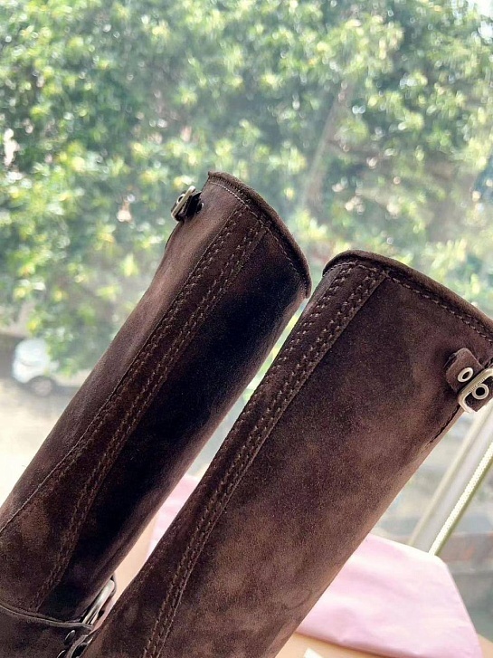 Женские замшевые сапоги MIU MIU Ankle Premium