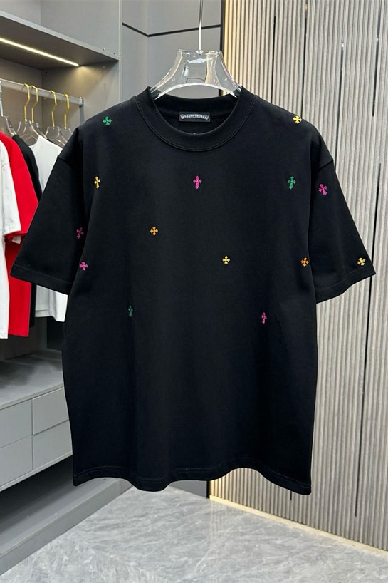 Чёрная оверсайз футболка Chrome Hearts Premium