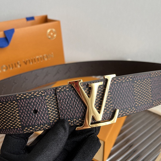 Двусторонний кожаный ремень Louis Vuitton Dimension Premium (ширина 4 см)   