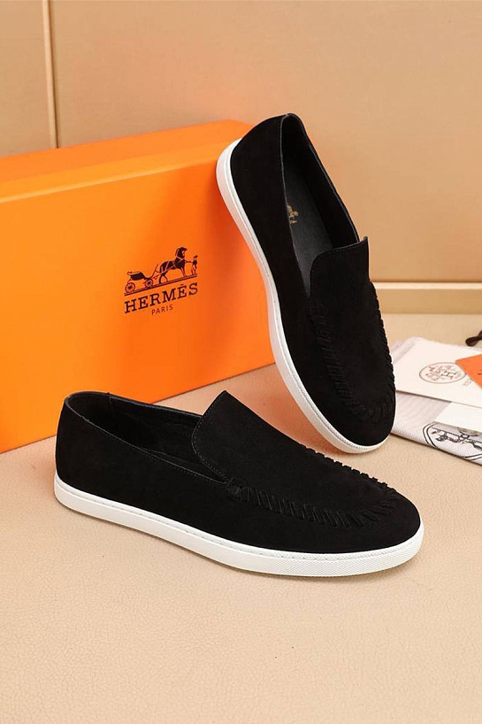 Мужские замшевые лоферы Hermes Julian - Black
