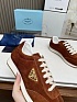 Женские замшевые кроссовки Prada Premium - Brown