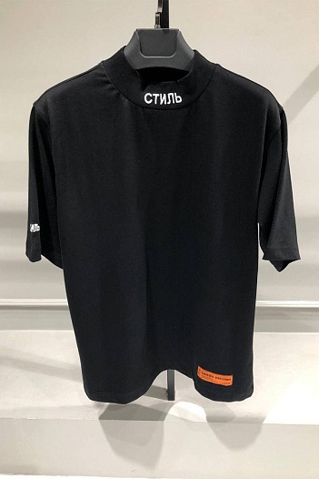 Чёрная оверсайз футболка Heron Preston "Стиль"   
