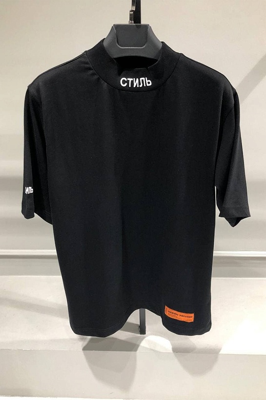 Чёрная оверсайз футболка Heron Preston "Стиль"