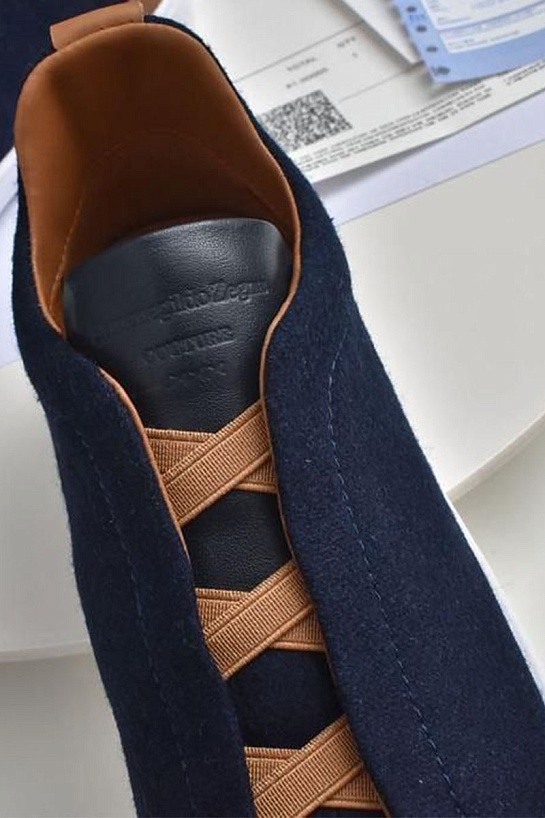 Синие кроссовки Ermenegildo Zegna Triple Stitch Wool