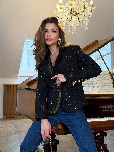 Женский пиджак в пайетках Schiaparelli premium   