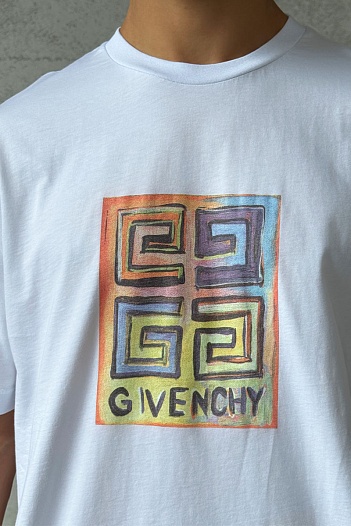 Белая оверсайз футболка Givenchy 4G Sun Print   