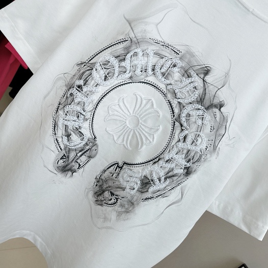 Белая оверсайз футболка Chrome Hearts Premium   