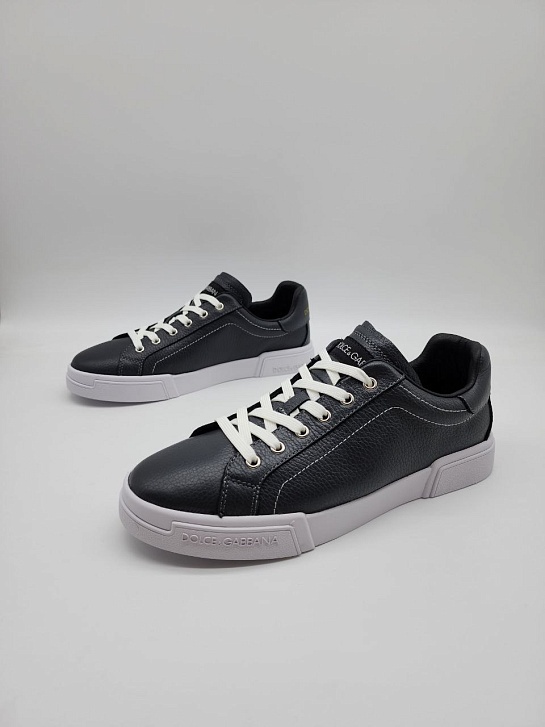 Кожаные кроссовки Dolce & Gabbana Portofino - Black / White