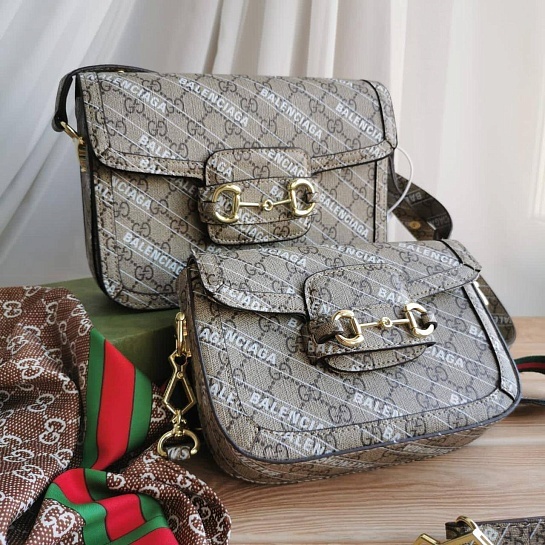 Сумка Gucci x Baleniaga Horsebit 24.5x18 см