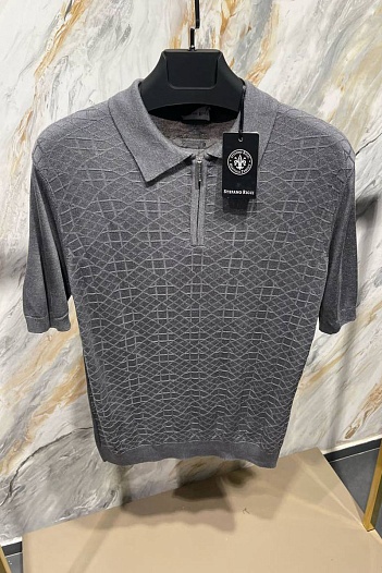 Мужское поло Stefano Ricci zip neck - Grey   