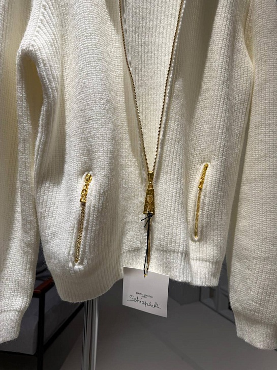 Женский кардиган на молнии Schiaparelli premium - White