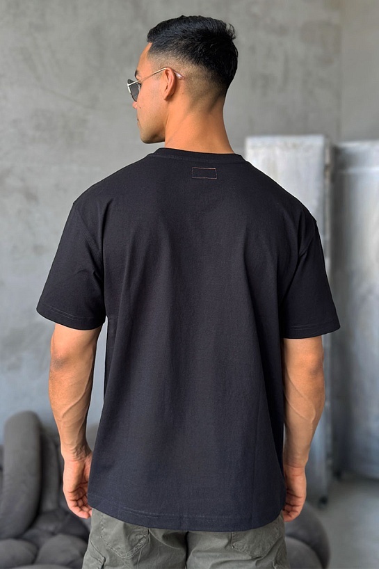Чёрная оверсайз футболка Heron Preston Collaboration