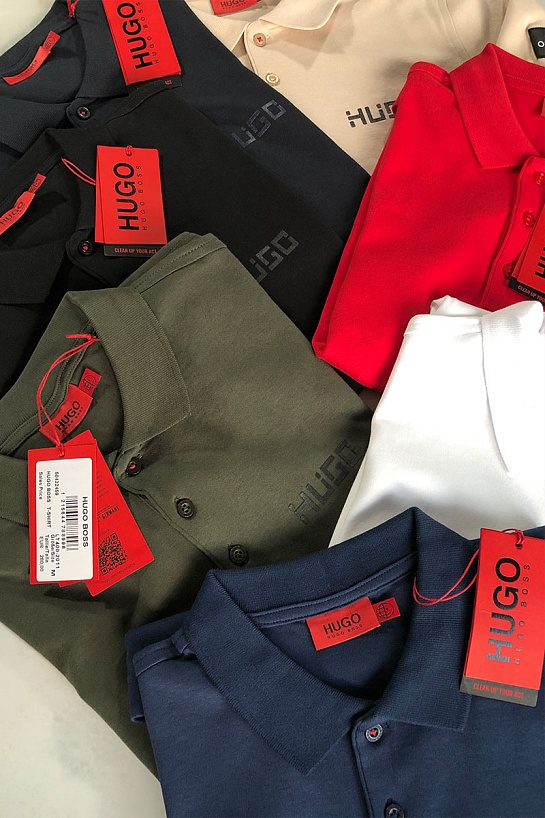 Мужское поло Hugo Boss цвета индиго