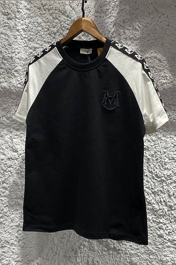 Брендовая мужская футболка Moncler чёрного цвета   