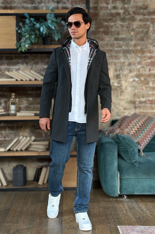 Мужское пальто Burberry London England - Grey