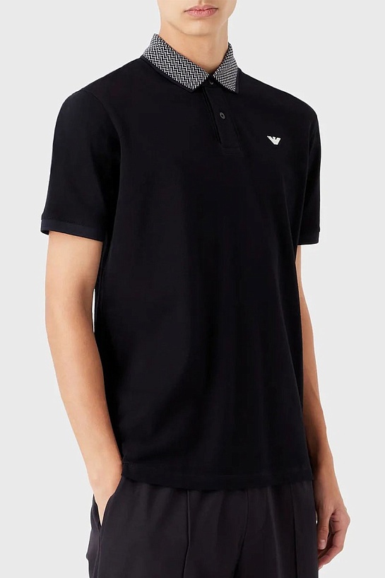 Мужское чёрное поло Emporio Armani