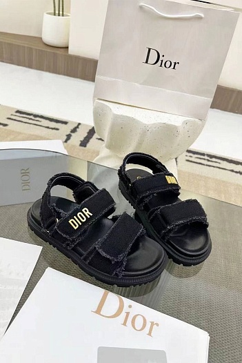 Женские сандалии Dior Dioract чёрного цвета   
