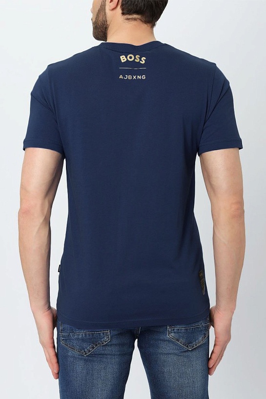 Мужская тёмно-синяя футболка Hugo Boss x AJBXNG
