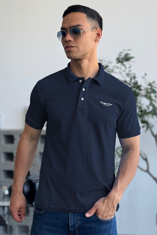 Мужское тёмно-синее поло Christian Dior