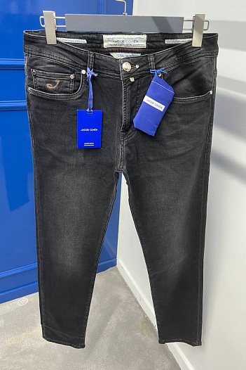 Мужские чёрные джинсы Jacob Cohen straight fit   
