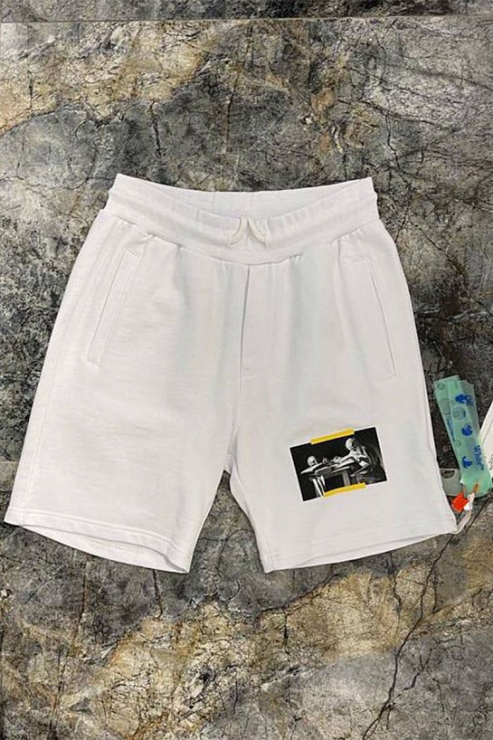 Мужские белые шорты Off-White Caravaggio Print
