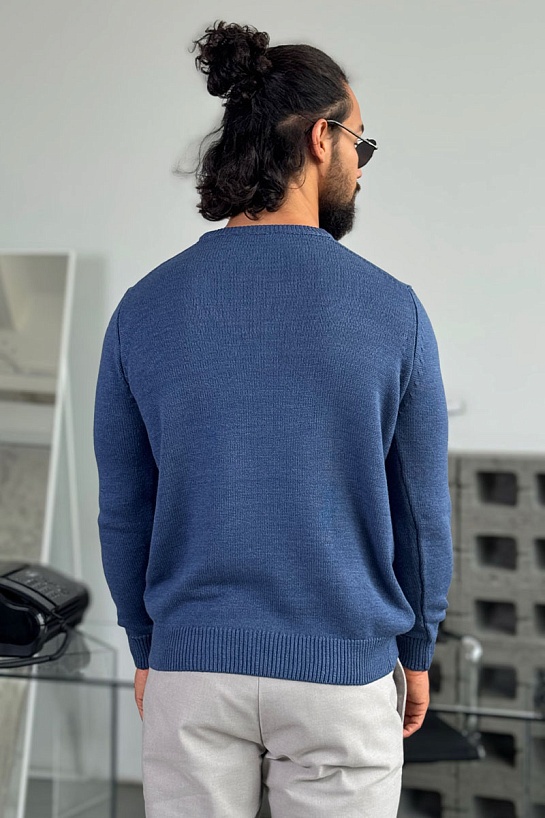 Мужской свитер цвета индиго Loro Piana