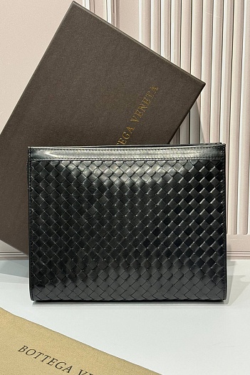 Кожаный клатч Bottega Veneta Intreccio premium 26x20x6.5 см   