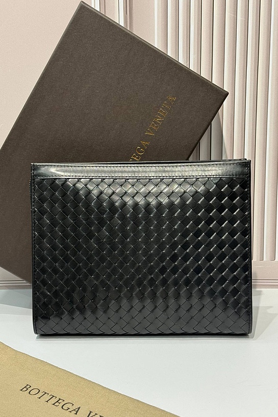 Кожаный клатч Bottega Veneta Intreccio premium 26x20x6.5 см