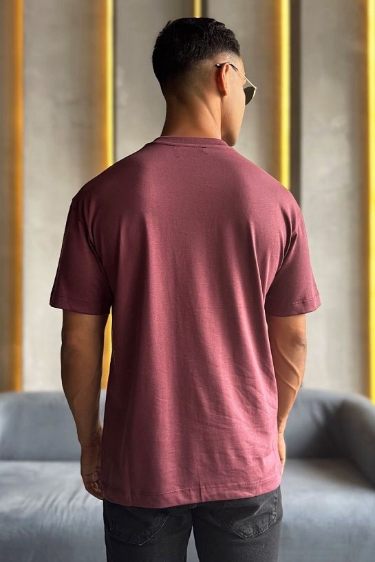 Футболка Dolce & Gabbana logo-plaque - Burgundy