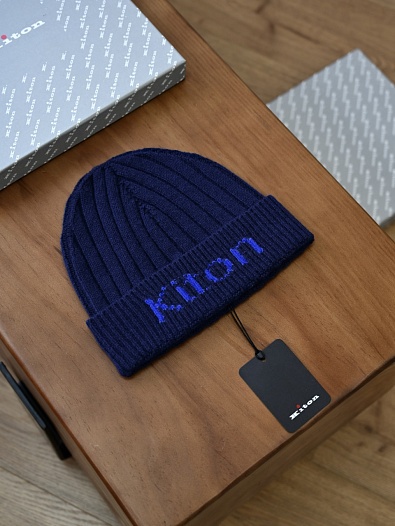 Кашемировая шапка Kiton premium - Royal Blue   