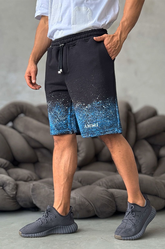 Мужские чёрные шорты Amiri paint splatter