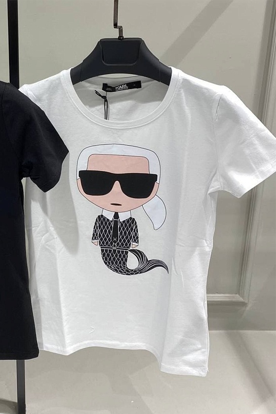 Женская белая футболка Karl Lagerfeld "Pisces"