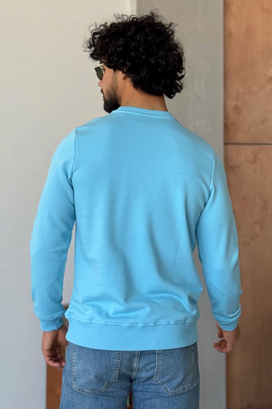Свитшот голубого цвета Hugo Boss Westart logo-patch