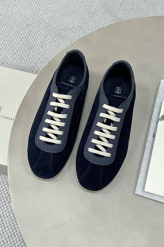 Замшевые кроссовки Brunello Cucinelli Premium - Navy