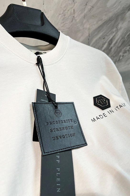 Мужская чёрная футболка Philipp Plein Hexagon