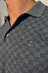 Мужское брендовое поло Louis Vuitton серого цвета