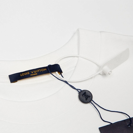 Белая оверсайз футболка Louis Vuitton Premium graphic embroidery
