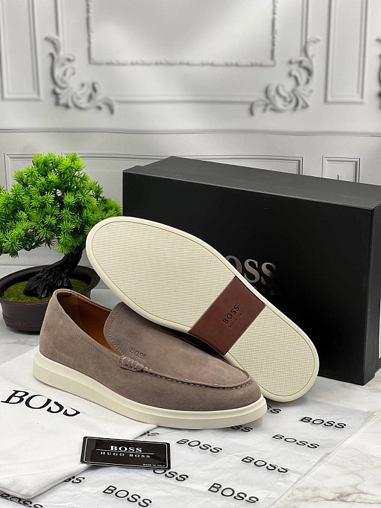 Мужские замшевые лоферы Hugo Boss Randy - Beige