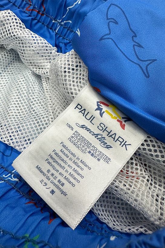 Мужские синие шорты Paul & Shark shark-print
