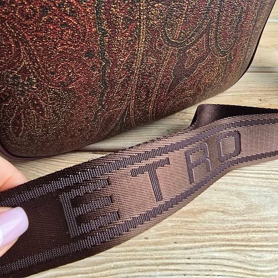 Кожаная сумка Etro с узором пейсли 18x20 см