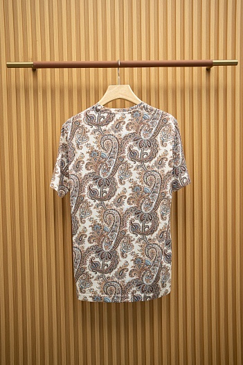 Бежевая футболка с узором пейсли Etro Premium   