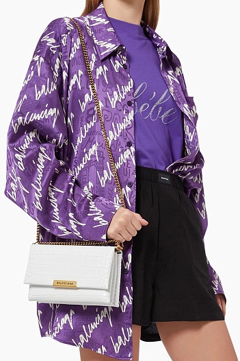 Кожаная сумка Balenciaga Triplet Crocodile-Effect 23x13 см   