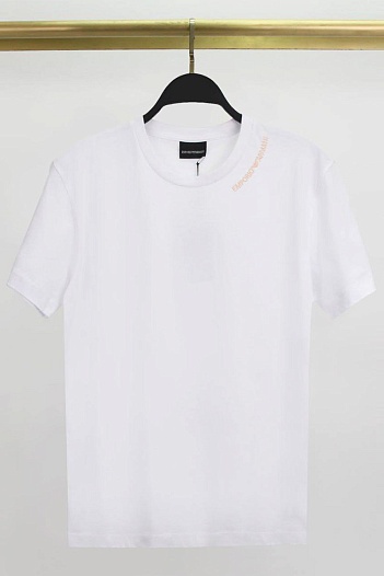 Белая футболка Emporio Armani logo-embroidered   