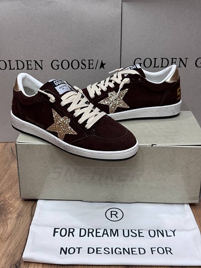 Женские замшевые кроссовки Golden Goose Ball Star premium   