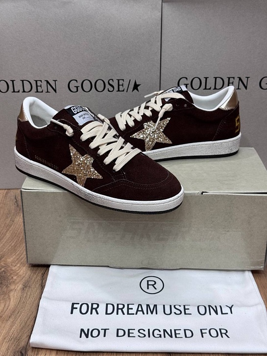 Женские замшевые кроссовки Golden Goose Ball Star premium