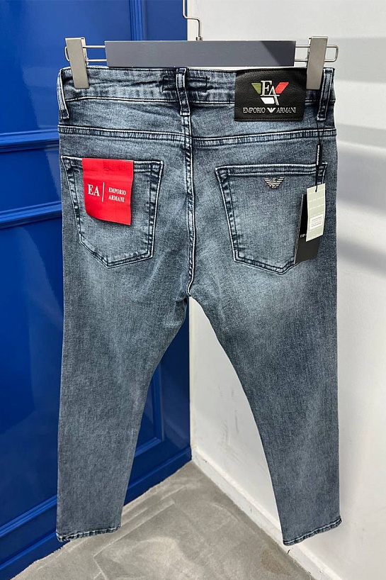 Мужские джинсы Emporio Armani logo-plaque - Grey / Blue