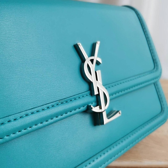 Кожаная сумка Yves Saint Laurent Solferino Lock 23x16 см - Blue