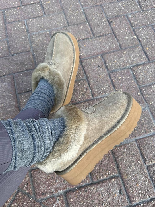Женские ботинки с мехом UGG Mate Revival - Grey